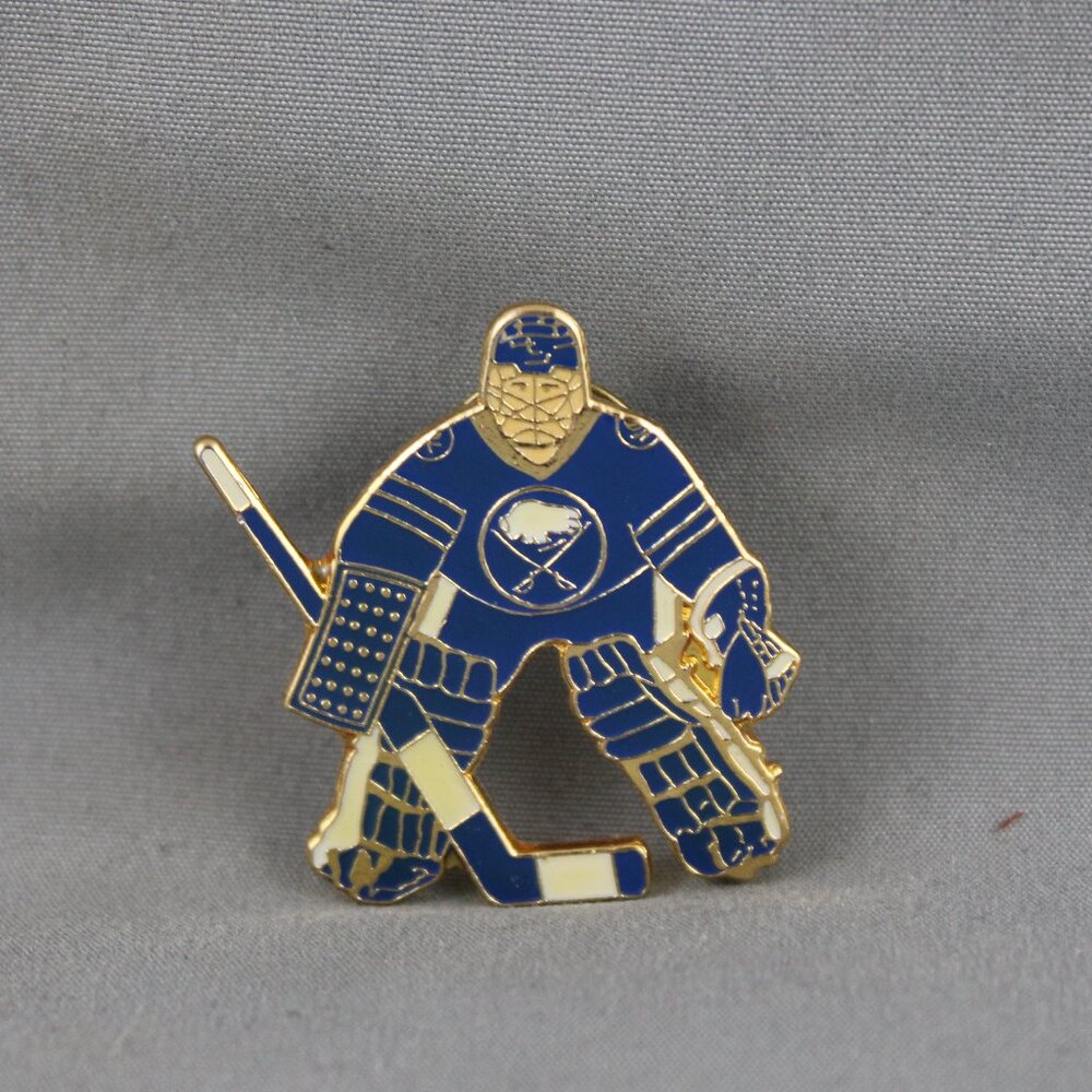 Buffalo Sabres Pin (VTG) - 1990s Away Goalie by Ace - Inlaid Pin